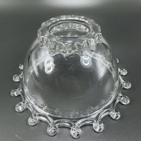 Heisey Lariat Clear Glass Dish Bowl Manganese 365nm Green UV Glow Glass AS IS - Picture 8 of 14